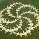 		A 240 m crop circle, Milk Hill, England, 2001. {Source: Wikipedia}